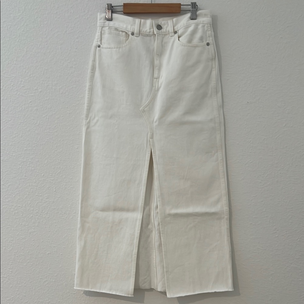 Madewell White Denim Midi/Maxi Skirt